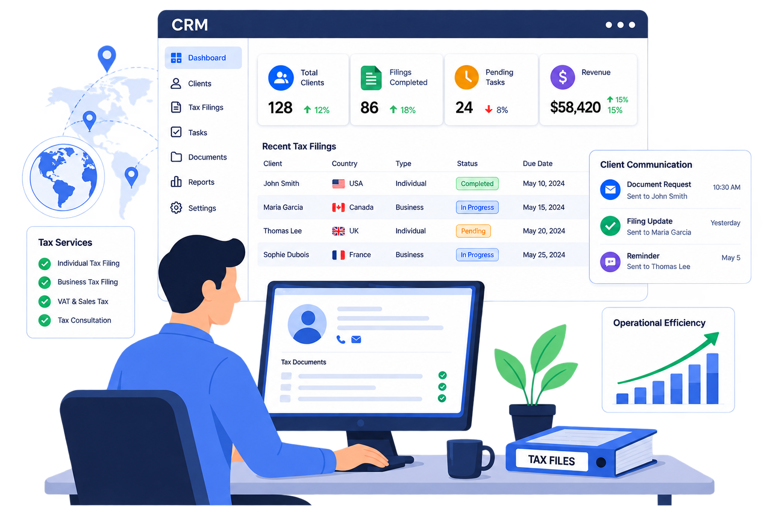CRM System for Tax Filing Services